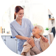 image of a female caregiver with an elderly woman