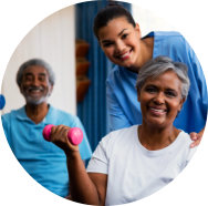 image of three people smiling