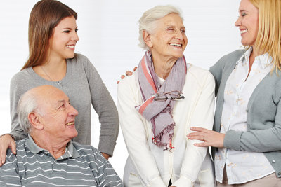 senior couples with the healthcare staff