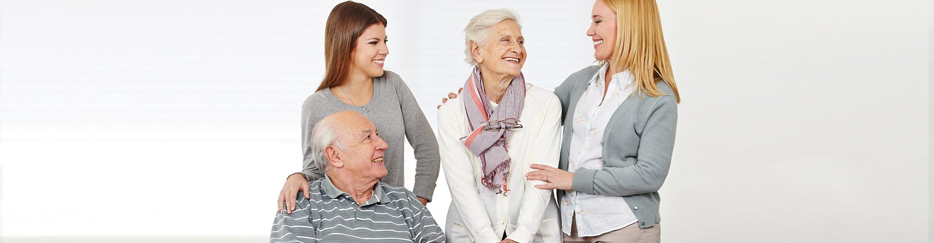 senior couple and the healthcare staff